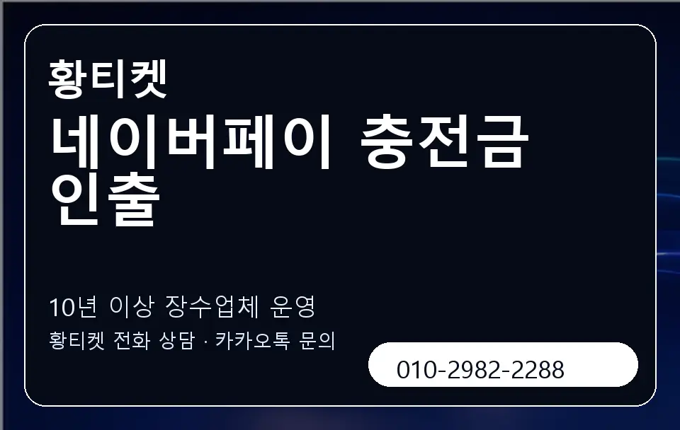 네이버페이 충전금 인출 황티켓 캐러셀 5
