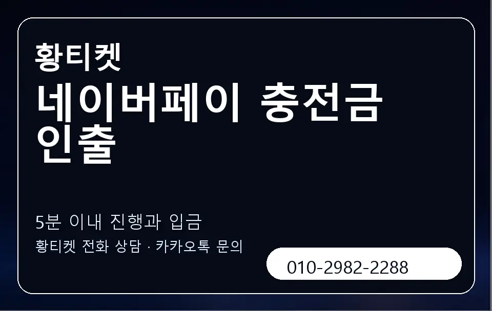 네이버페이 충전금 인출 황티켓 캐러셀 6