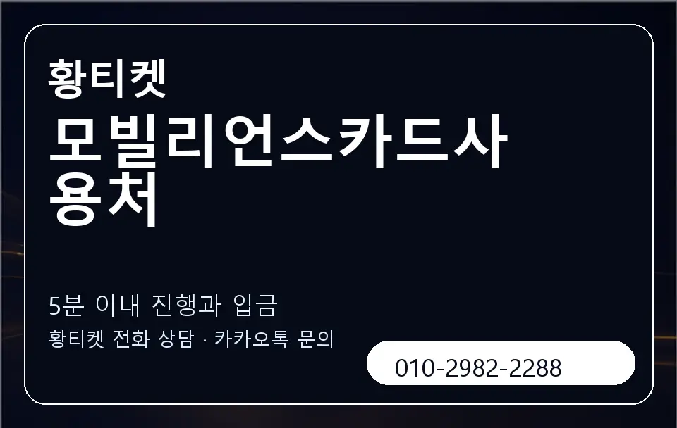 모빌리언스카드사용처 황티켓 캐러셀 6