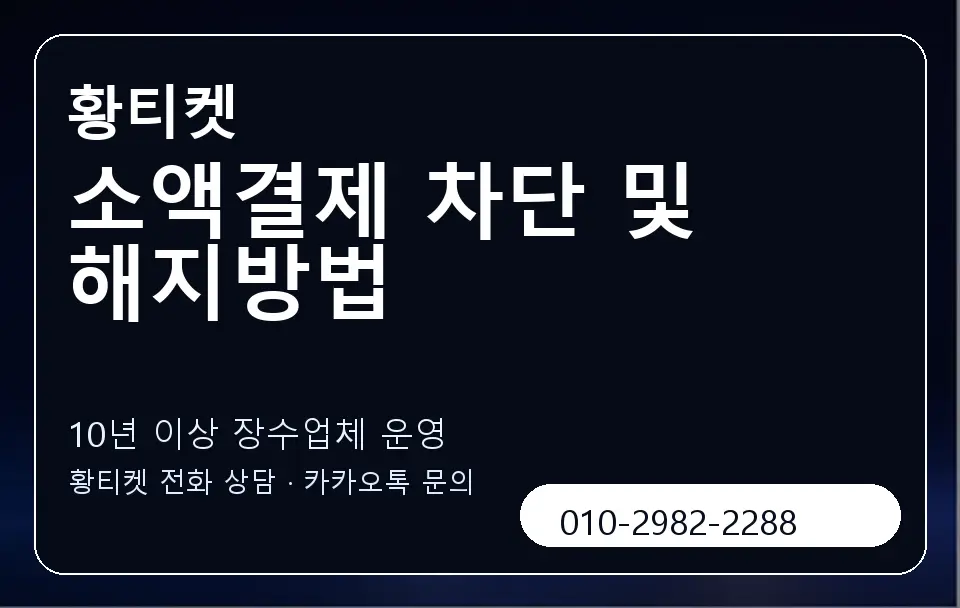 소액결제 차단 및 해지방법 황티켓 캐러셀 5