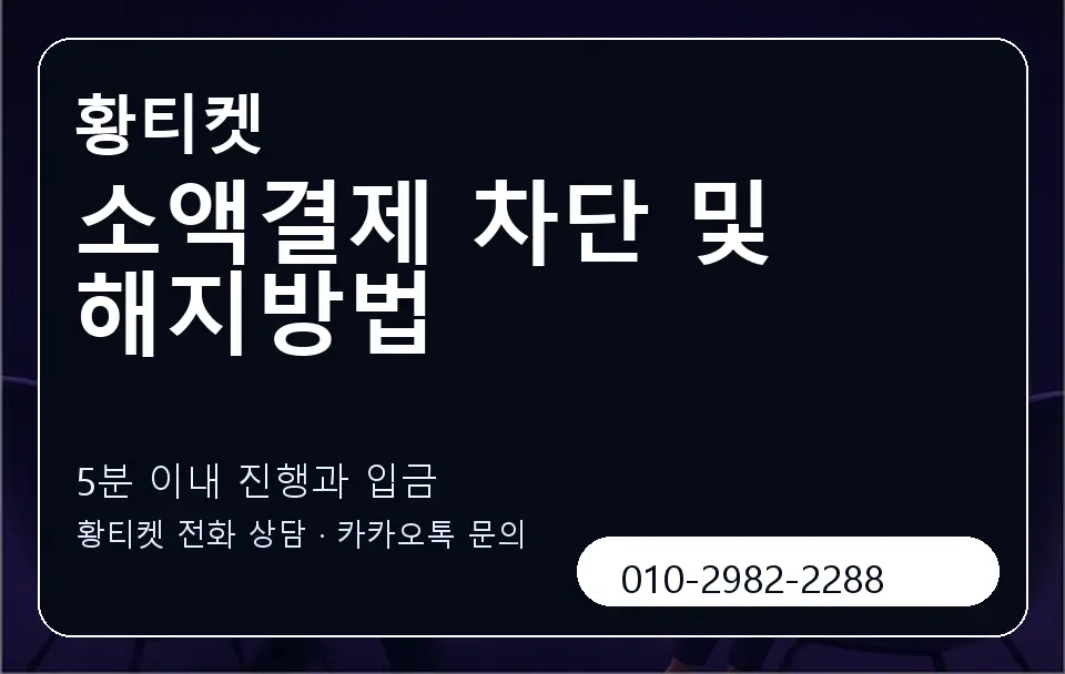 소액결제 차단 및 해지방법 황티켓 캐러셀 6