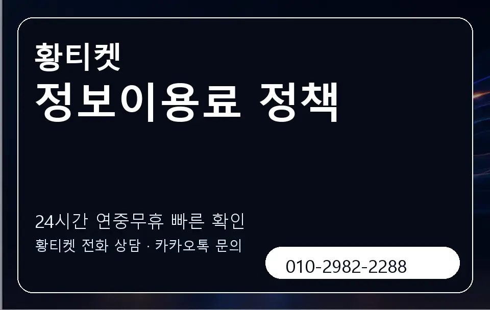 정보이용료 정책 황티켓 캐러셀 2