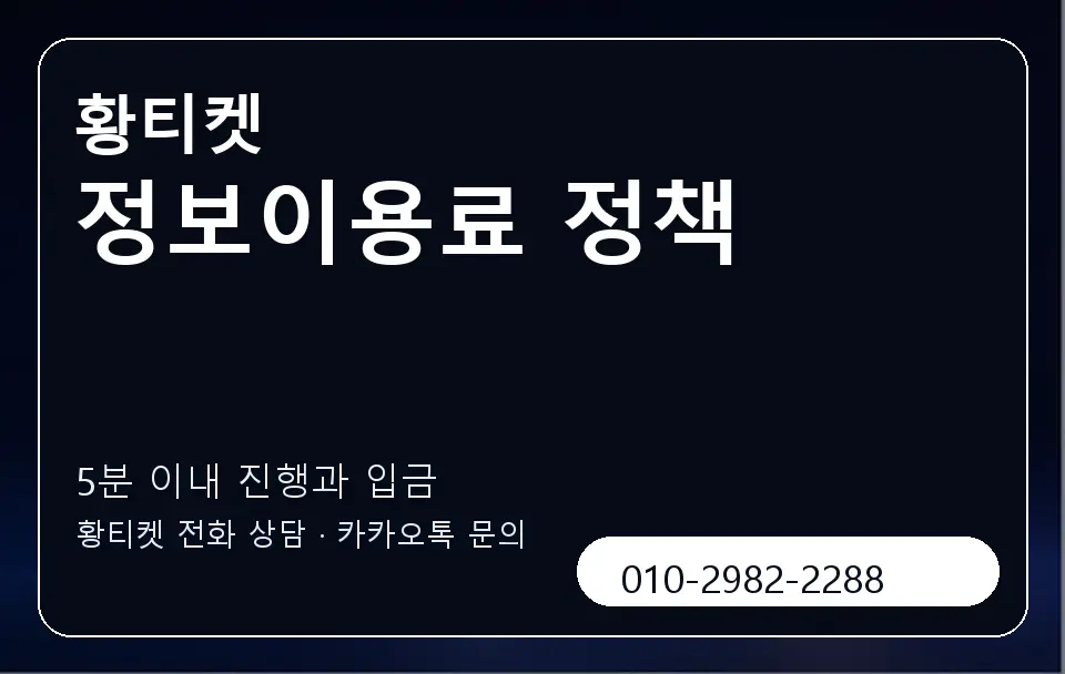 정보이용료 정책 황티켓 캐러셀 6
