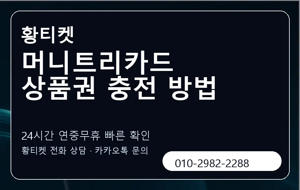 머니트리카드 상품권 충전 방법 황티켓 캐러셀 2