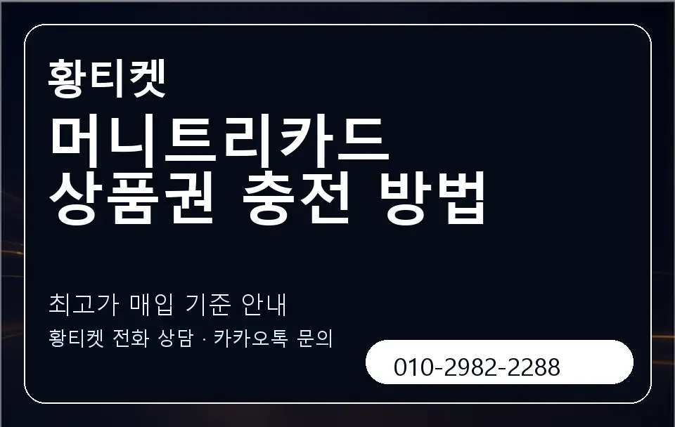머니트리카드 상품권 충전 방법 황티켓 캐러셀 3