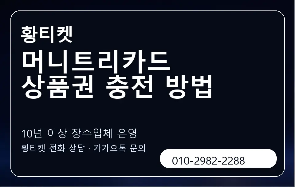 머니트리카드 상품권 충전 방법 황티켓 캐러셀 5