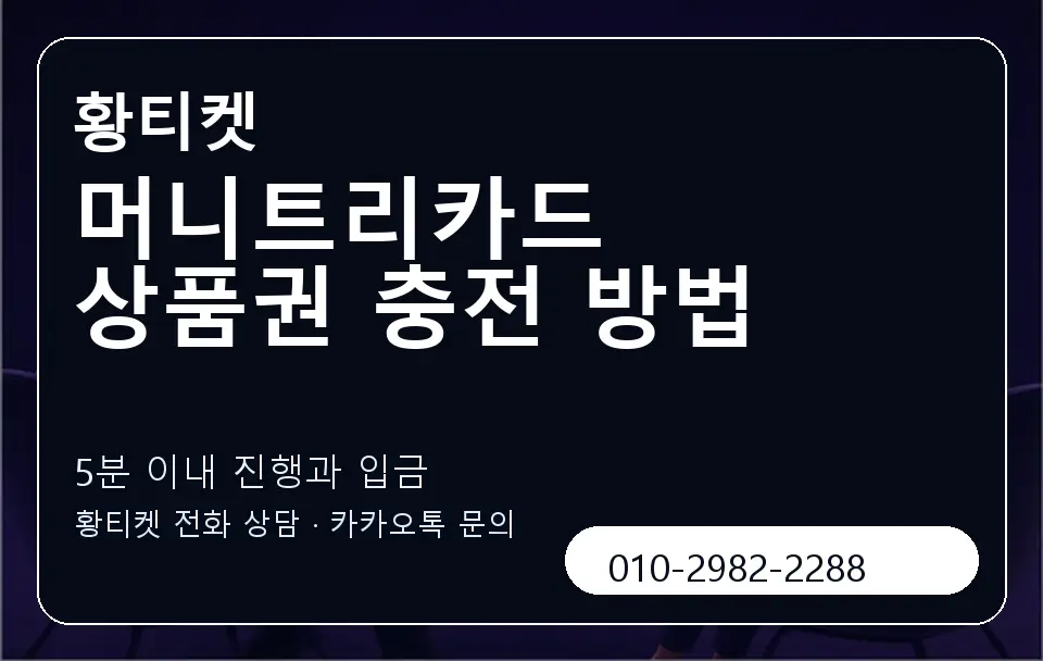 머니트리카드 상품권 충전 방법 황티켓 캐러셀 6