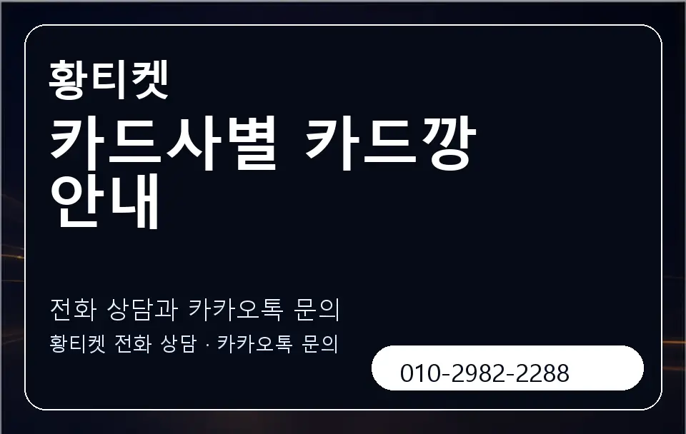 카드사별 카드깡 안내 황티켓 캐러셀 1