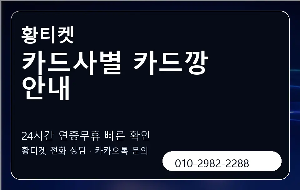 카드사별 카드깡 안내 황티켓 캐러셀 2