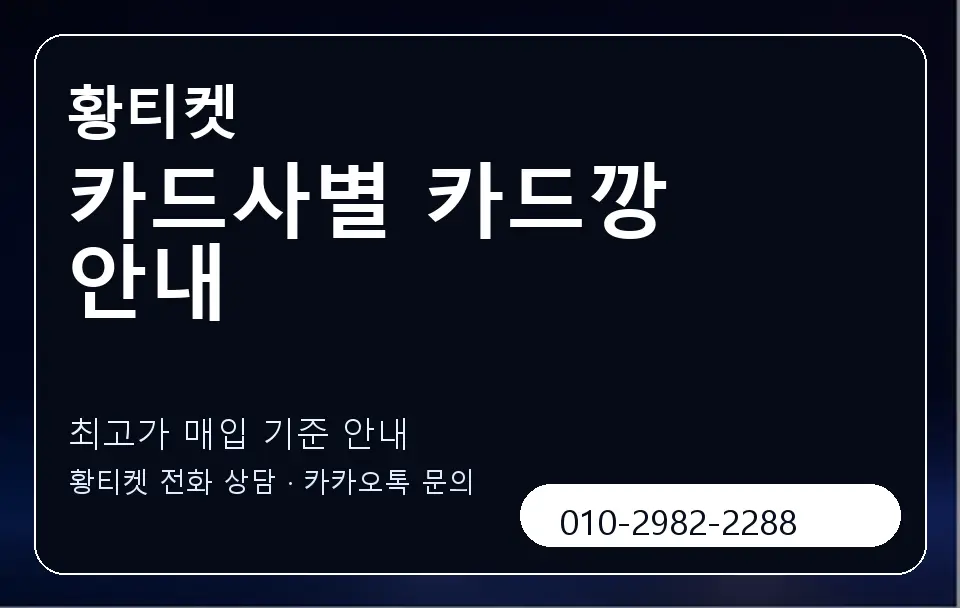 카드사별 카드깡 안내 황티켓 캐러셀 3