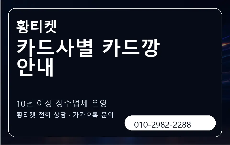 카드사별 카드깡 안내 황티켓 캐러셀 5