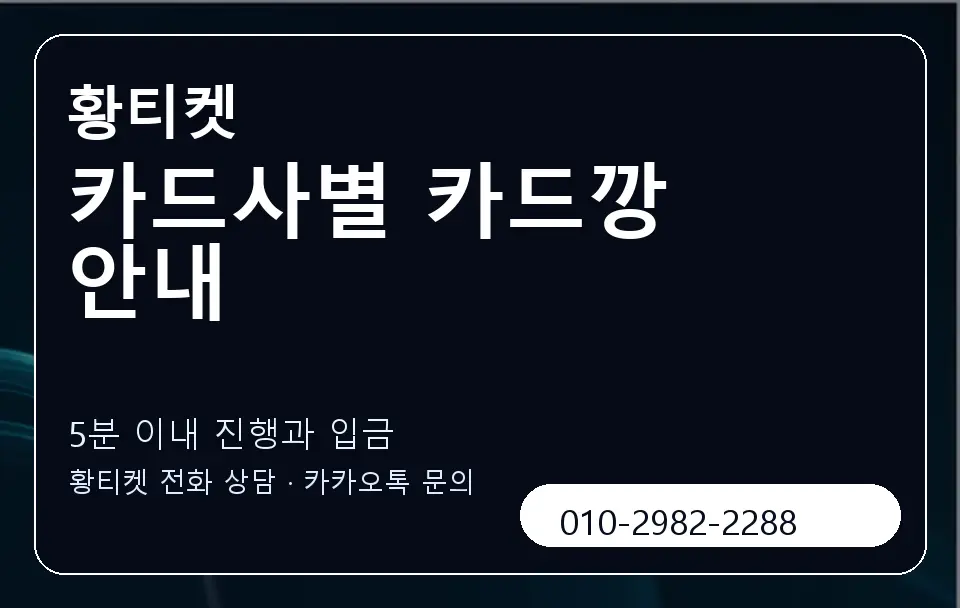 카드사별 카드깡 안내 황티켓 캐러셀 6