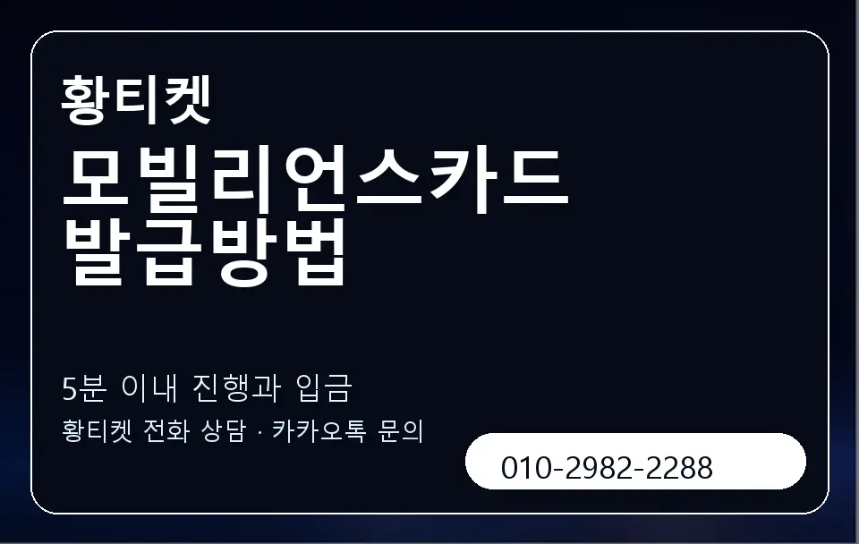 모빌리언스카드 발급방법 황티켓 캐러셀 6