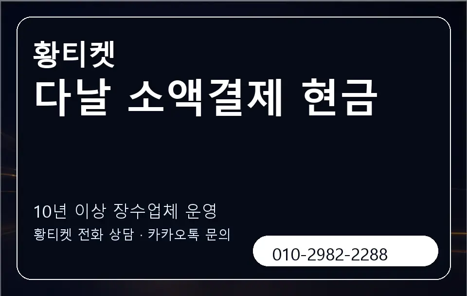 다날 소액결제 현금 황티켓 캐러셀 5