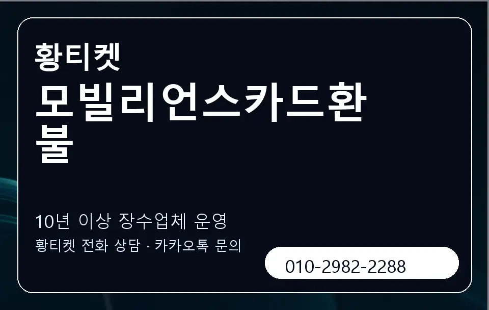 모빌리언스카드환불 황티켓 캐러셀 5