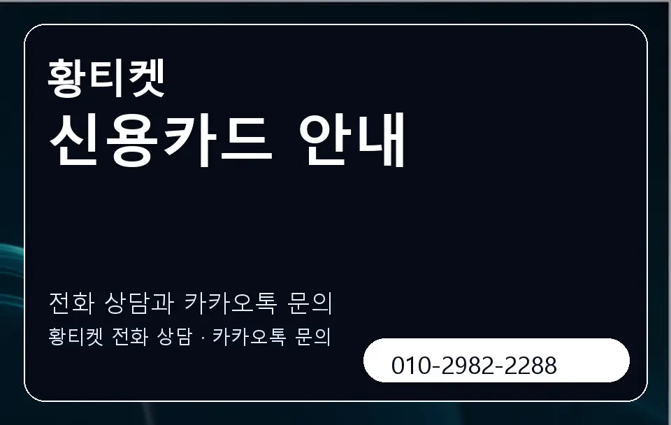 신용카드 안내 황티켓 캐러셀 1