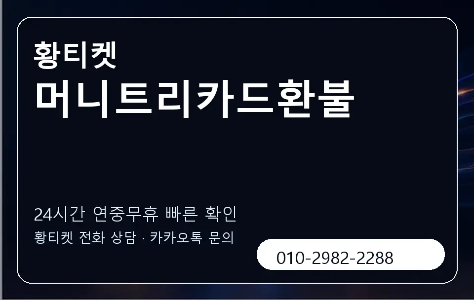 머니트리카드환불 황티켓 캐러셀 2