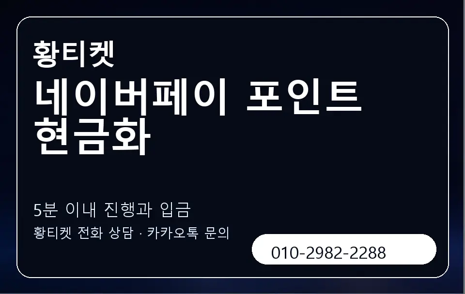 네이버페이 포인트 현금화 황티켓 캐러셀 6