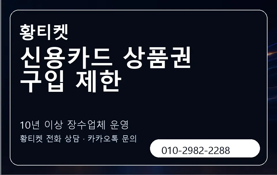신용카드 상품권 구입 제한 황티켓 캐러셀 5