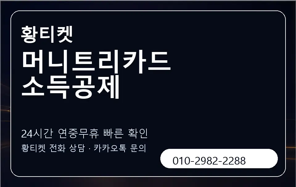 머니트리카드 소득공제 황티켓 캐러셀 2