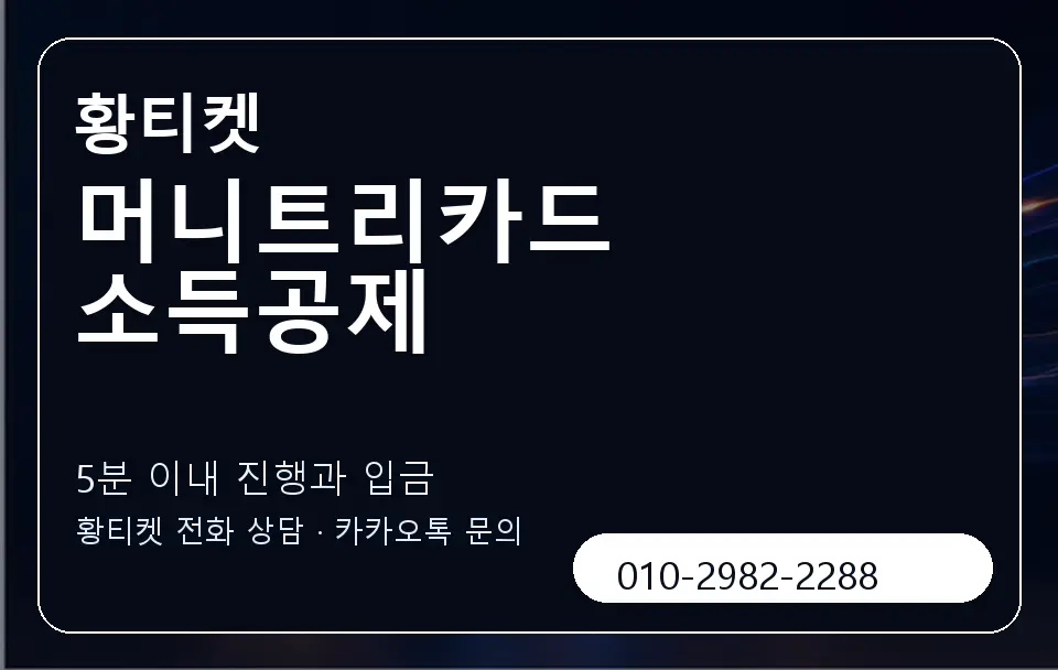 머니트리카드 소득공제 황티켓 캐러셀 6