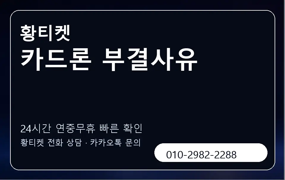 카드론 부결사유 황티켓 캐러셀 2