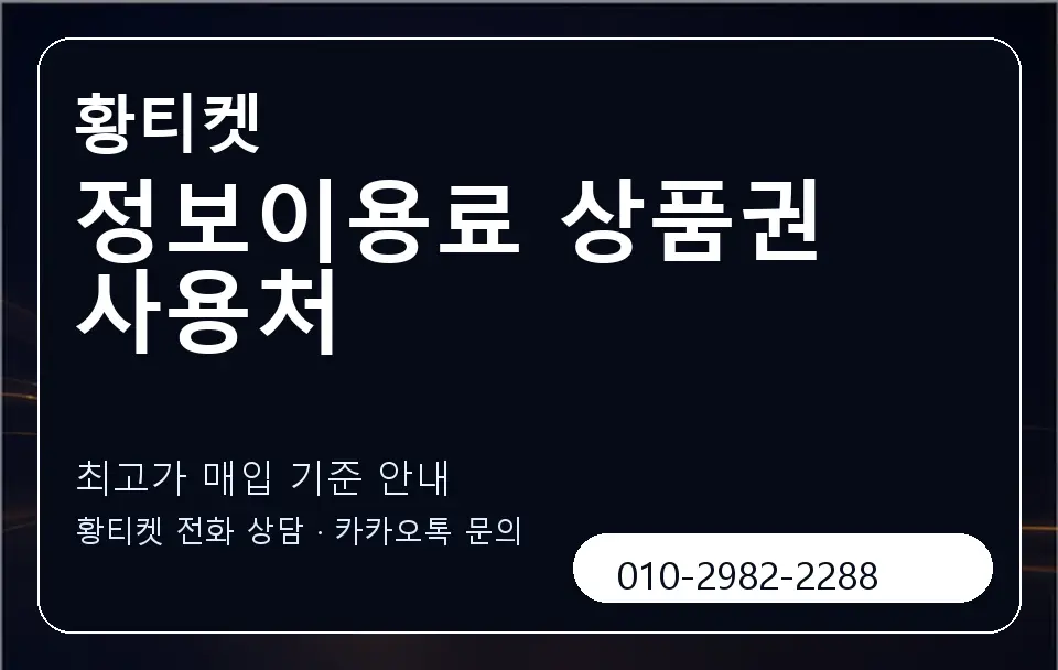 정보이용료 상품권 사용처 황티켓 캐러셀 3
