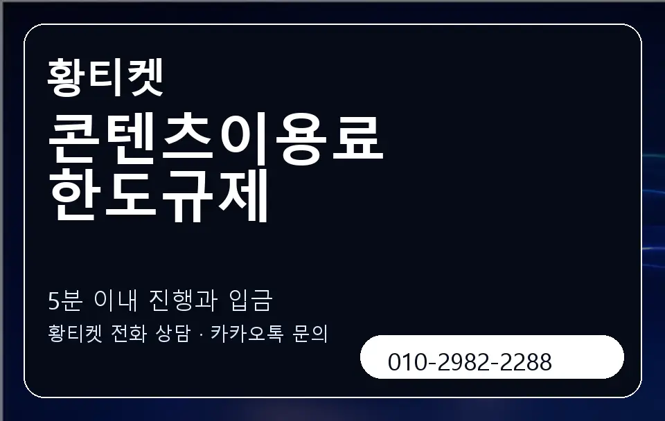 콘텐츠이용료 한도규제 황티켓 캐러셀 6