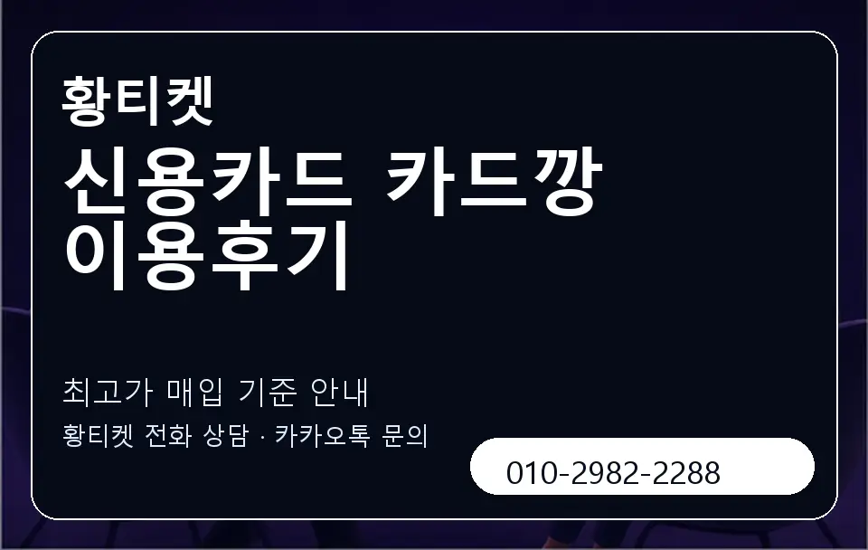 신용카드 카드깡 이용후기 황티켓 캐러셀 3