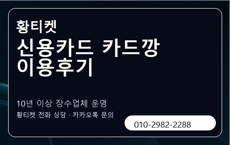 신용카드 카드깡 이용후기 황티켓 캐러셀 5