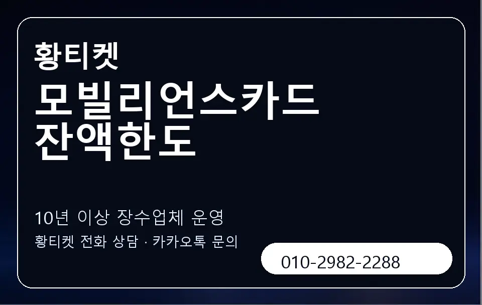 모빌리언스카드 잔액한도 황티켓 캐러셀 5