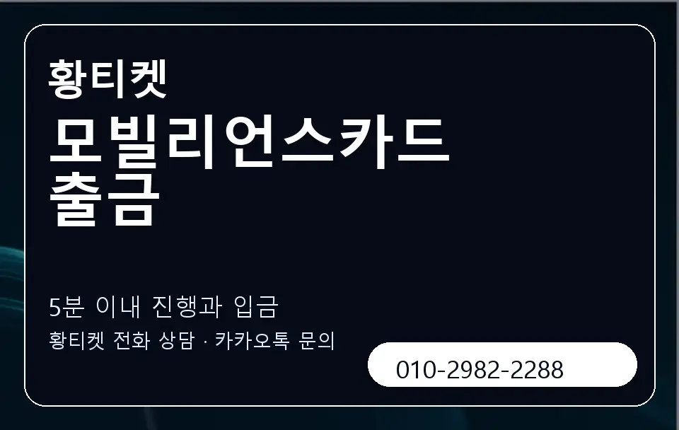 모빌리언스카드 출금 황티켓 캐러셀 6