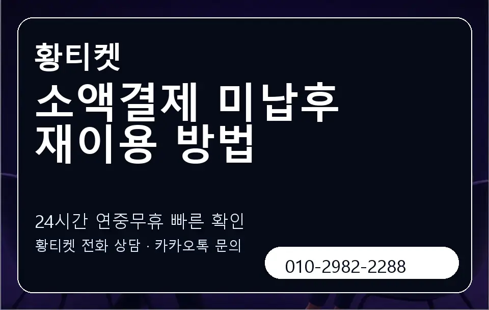 소액결제 미납후 재이용 방법 황티켓 캐러셀 2