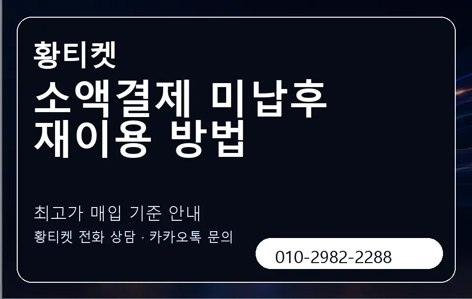 소액결제 미납후 재이용 방법 황티켓 캐러셀 3