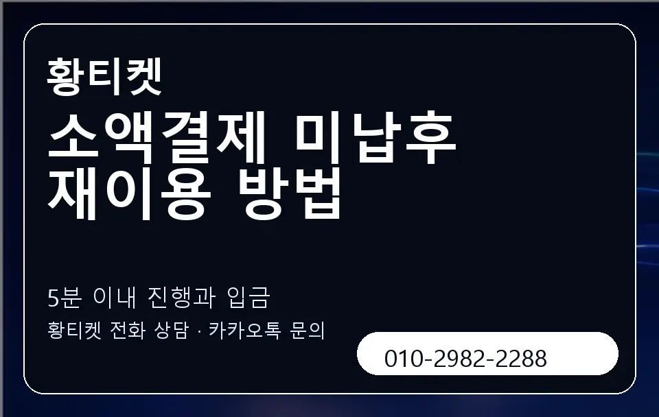 소액결제 미납후 재이용 방법 황티켓 캐러셀 6