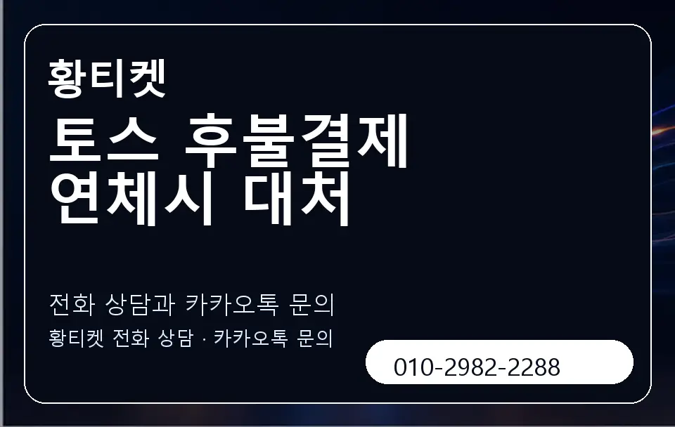 토스 후불결제 연체시 대처 황티켓 캐러셀 1