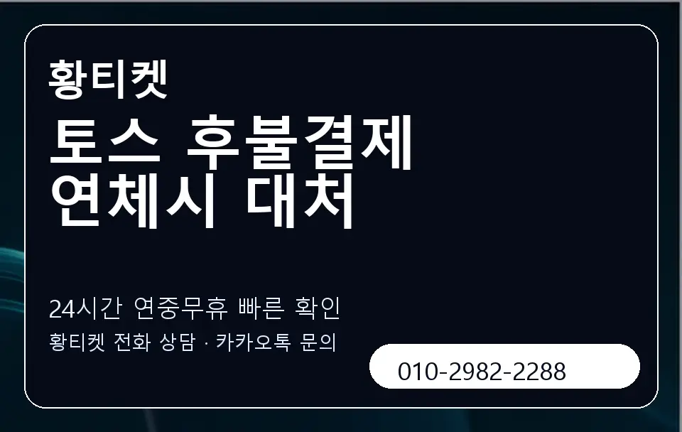 토스 후불결제 연체시 대처 황티켓 캐러셀 2