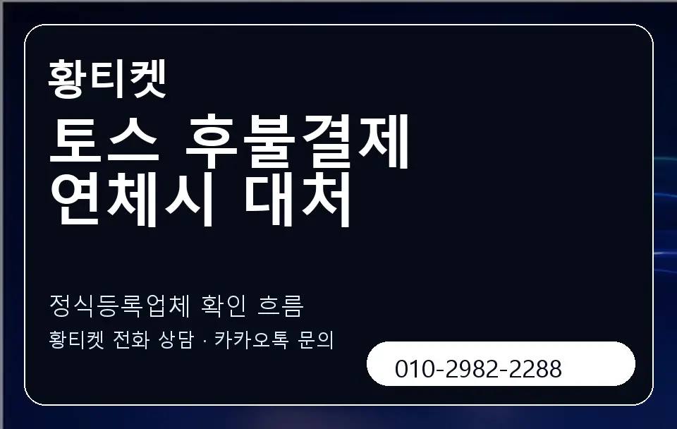 토스 후불결제 연체시 대처 황티켓 캐러셀 4