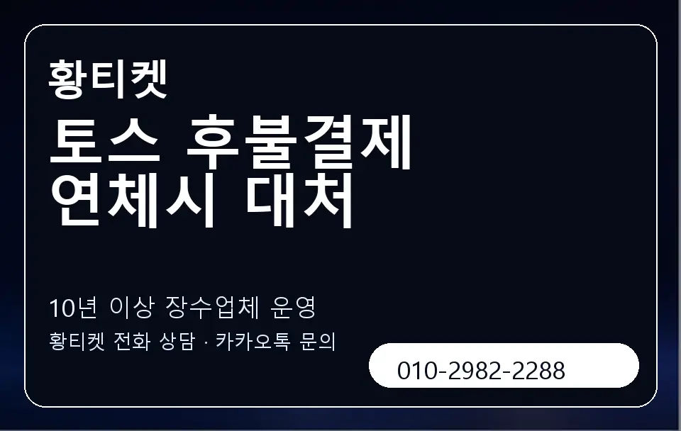 토스 후불결제 연체시 대처 황티켓 캐러셀 5