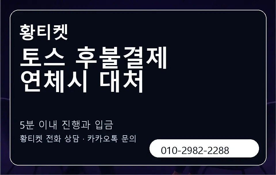 토스 후불결제 연체시 대처 황티켓 캐러셀 6
