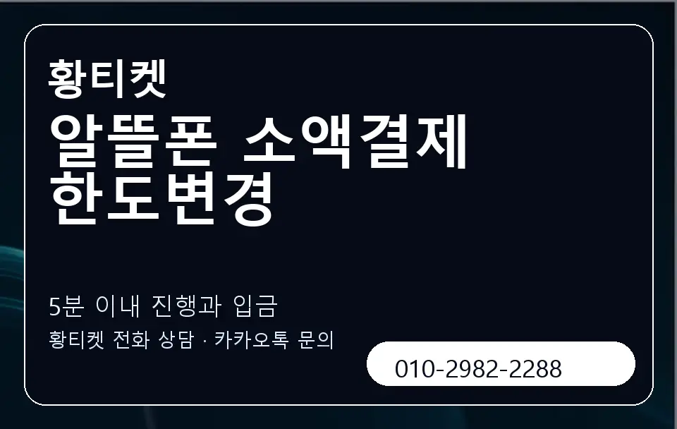 알뜰폰 소액결제 한도변경 황티켓 캐러셀 6