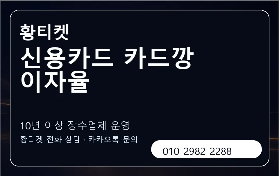 신용카드 카드깡 이자율 황티켓 캐러셀 5