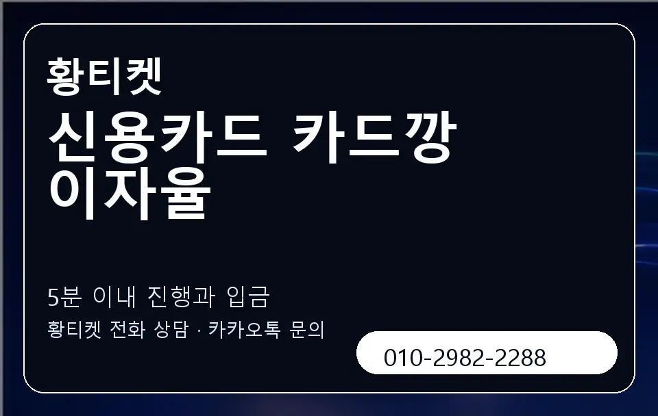 신용카드 카드깡 이자율 황티켓 캐러셀 6