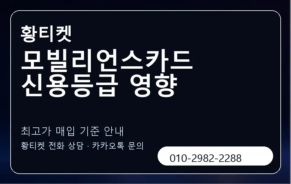 모빌리언스카드 신용등급 영향 황티켓 캐러셀 3