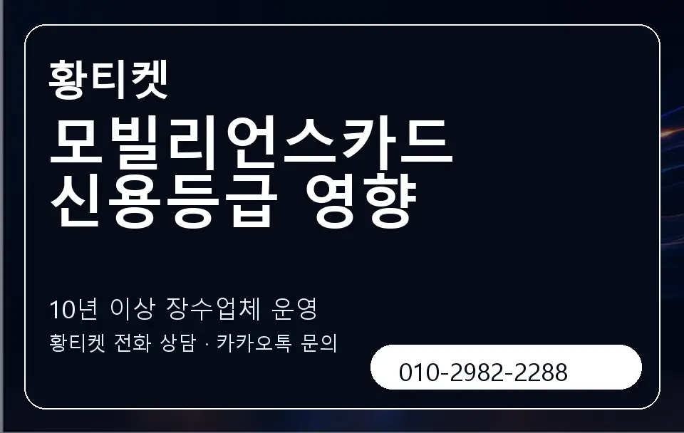 모빌리언스카드 신용등급 영향 황티켓 캐러셀 5