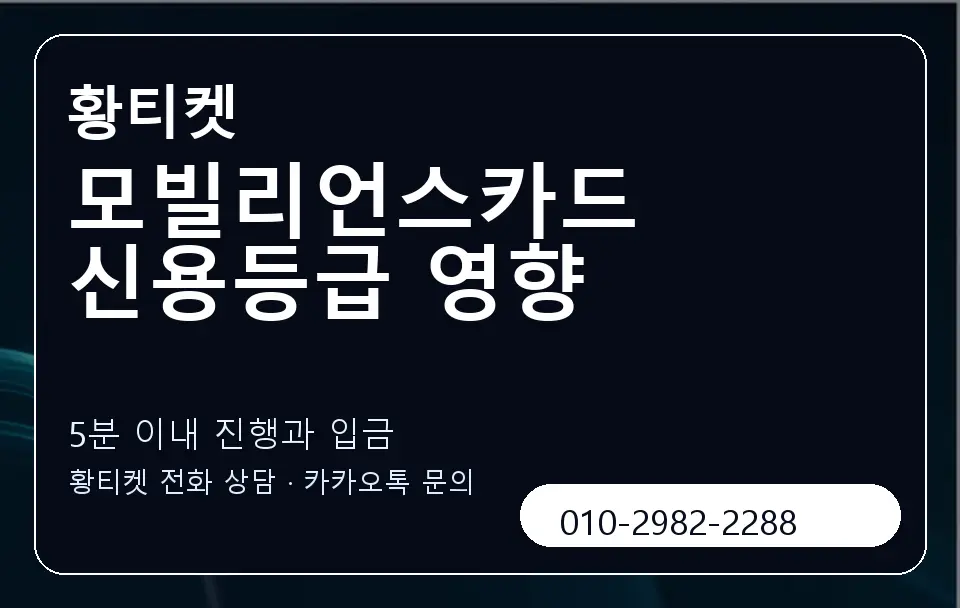 모빌리언스카드 신용등급 영향 황티켓 캐러셀 6
