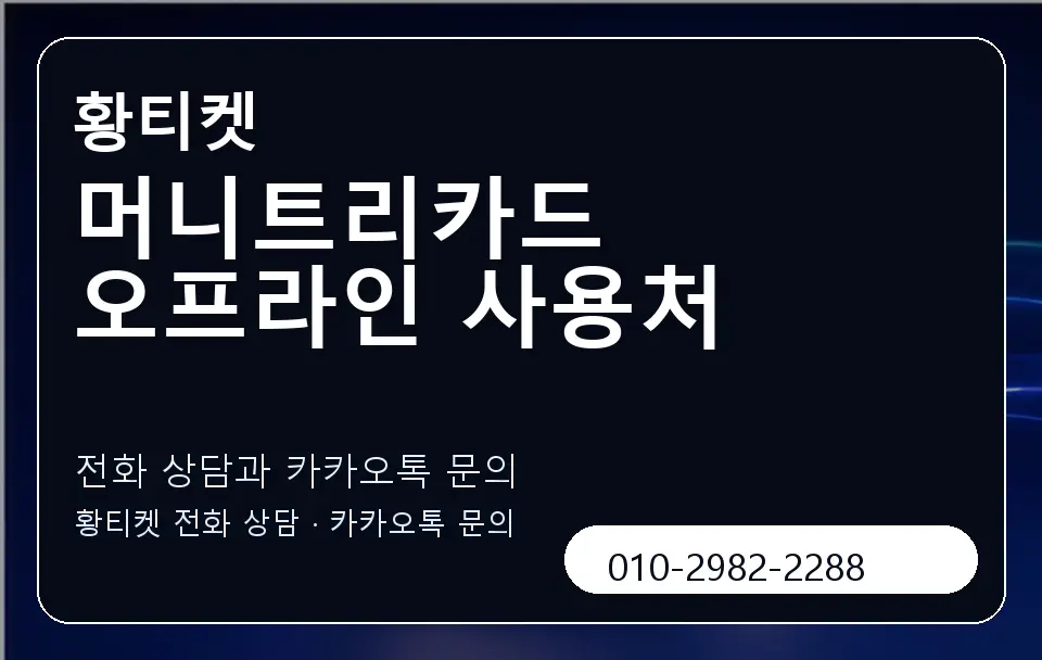 머니트리카드 오프라인 사용처 황티켓 캐러셀 1