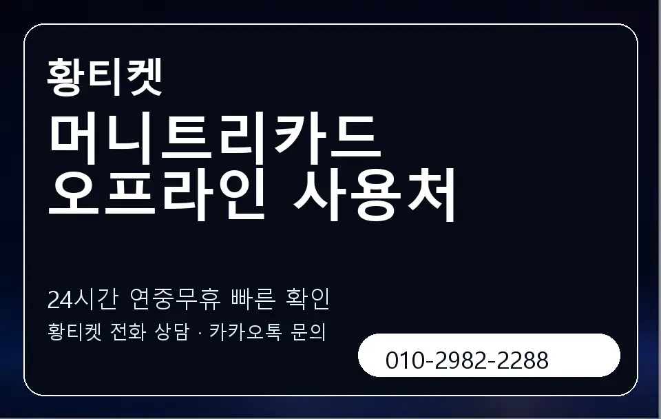 머니트리카드 오프라인 사용처 황티켓 캐러셀 2