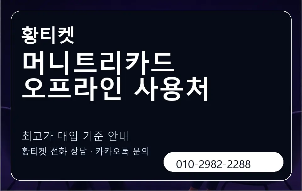 머니트리카드 오프라인 사용처 황티켓 캐러셀 3
