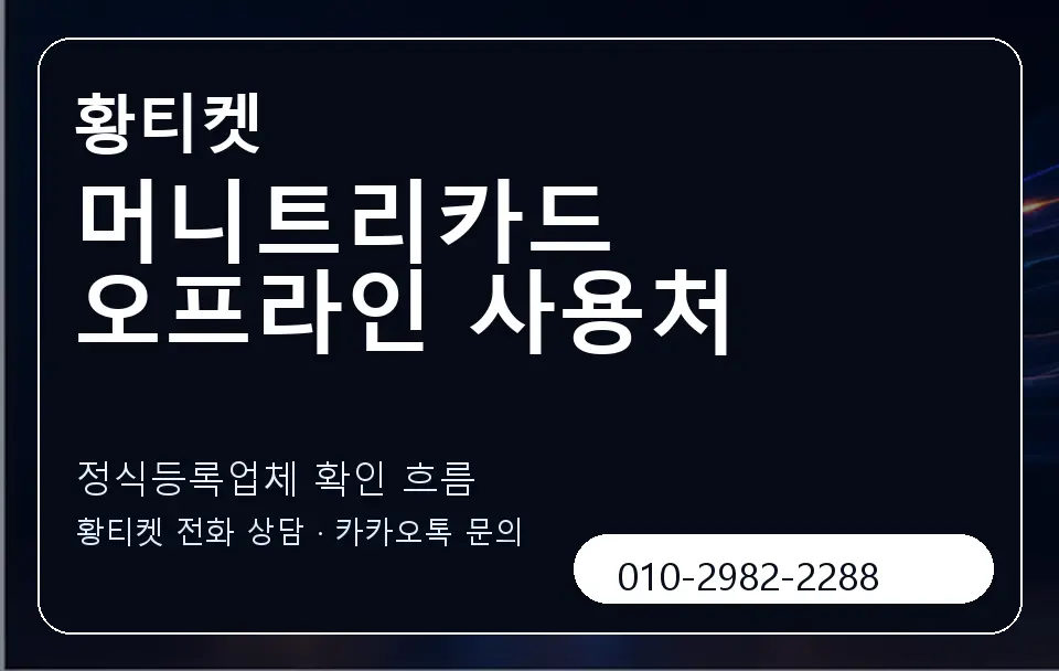 머니트리카드 오프라인 사용처 황티켓 캐러셀 4